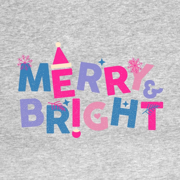 Merry and Bright Pink and Blue Christmas by Asilynn